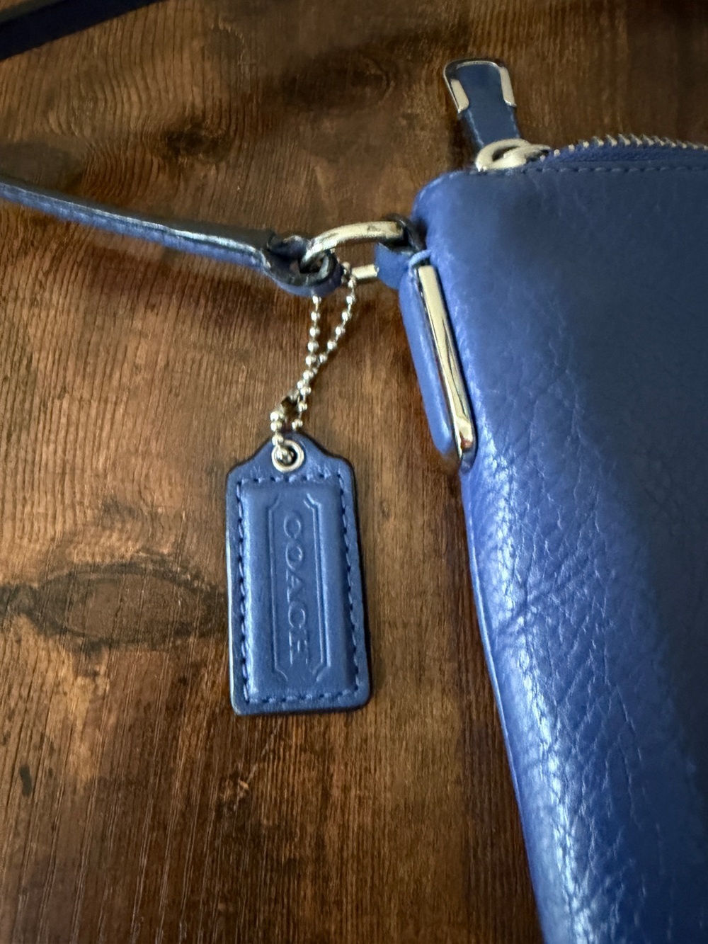 COACH Pebble Leather Crossbody in Royal Blue with Gold Hardware - Picture 2 of 11